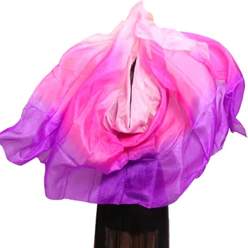 Personalizate de Burtă de Dans de Matase, Voaluri 200cm 250cm 270cm Mână Aruncată Eșarfă Șal Galben Portocaliu Roz Violet Gradient de lichidare de Stoc