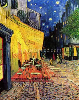 Cafenea cu Terasă, Noaptea lui Vincent Van Gogh, Reproducere de Artă Panza Pictate manual Ulei Pictura pentru Casa Living Decor de Birou