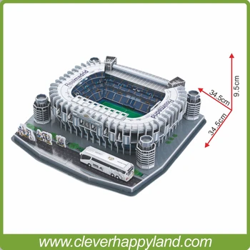 Inteligent și fericit puzzle 3D model stadion Instrucțiuni Bernabeu, Stadionul de suveniruri hârtie, materiale de BRICOLAJ, jucarii