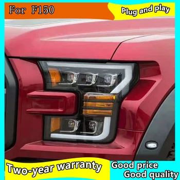 Styling auto Faruri Pentru Ford F150 Faruri 2016 2017 Raptor Lampa de Cap cu LED DRL+faza scurtă a+LowBeam+Lumina de Semnalizare