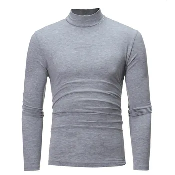 Toamna/iarna Culoare Solidă pentru Bărbați T-shirt, Casual Elastic Slim Fit All-meci Men 's Cămașă, Confortabil Și Simplu Tricou Bărbați' #g30