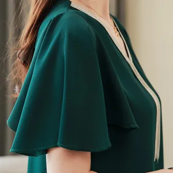 SexMKL de Vară, Bluză Albă Șifon Femme 2020 Femei Sexy Zburli Topuri Casual Doamnelor coreean Tricou Femei Camisa Blusa Mujer XXL