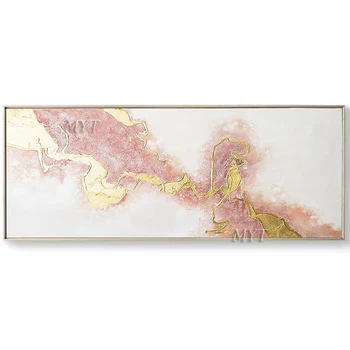Simplu De Artă Modernă Și Aur Roz Abstract Pictură În Ulei Acasă Decor Pictat Manual Tablou Pictura Pe Panza, Arta De Perete