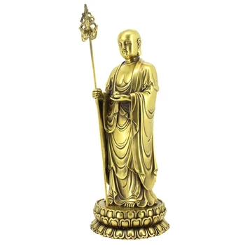Deschiderea lumina Cupru Statuie a lui Buddha ornamente Ksitigarbha Muntele Jiuhua Budist furnizează Rege al Infernului