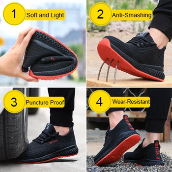 Stancu Pantofi Pentru Bărbați Cizme De Lucru Greutate De Lumină Moale Respirabil Steel Toe Anti Zdrobitor În Aer Liber Fabrică Casual De Securitate Pantofi Femei