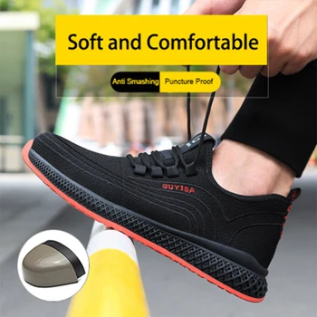 Stancu Pantofi Pentru Bărbați Cizme De Lucru Greutate De Lumină Moale Respirabil Steel Toe Anti Zdrobitor În Aer Liber Fabrică Casual De Securitate Pantofi Femei