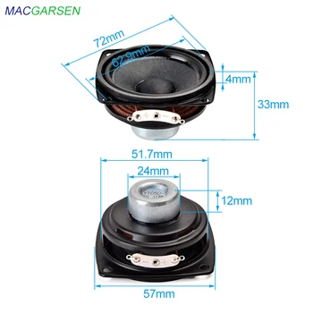 MACGARSEN 2 buc Gamă Completă Difuzor 8 ohm 10W HiFi Boxe Portabile 57mm Reparații Soundbar Mini Difuzor Bluetooth Boxe DIY