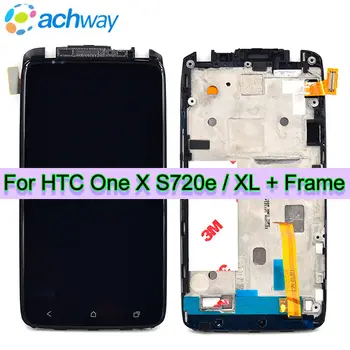 Negru Pentru HTC ONE X/XL S720e Display LCD Touch Screen Digitizer Asamblare Cu Cadru Pentru HTC One xl Display lcd Piese de schimb