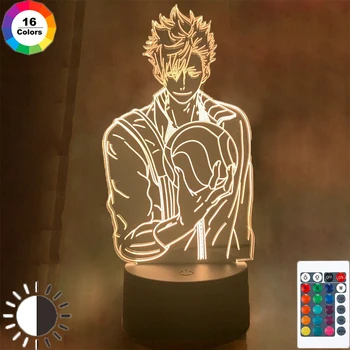 Haikyuu Kozume Tanaka Bokuto Hinata 3D Led Veioza Iluzie Lumini de Noapte Anime Lampa Haikyuu 3D Led-uri de Iluminat Pentru Decor Dormitor