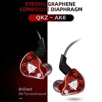 QKZ AK6 Universal de 3,5 mm de Sport În ureche Sunet HiFi Căști pentru Telefoane, Tablete