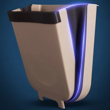 9L pliabil gunoi gunoi bucatarie pot mașină de pliere coș de gunoi de perete coș de gunoi pentru baie de Gunoi bin de stocare