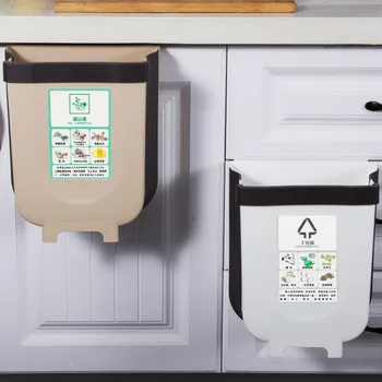 9L pliabil gunoi gunoi bucatarie pot mașină de pliere coș de gunoi de perete coș de gunoi pentru baie de Gunoi bin de stocare
