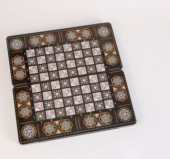 Comerțul exterior Fierbinte de Vânzare din Lemn Împletit Magnetic Șah cu Flanel Lemn Piese de Șah 34*17*4.8 cm