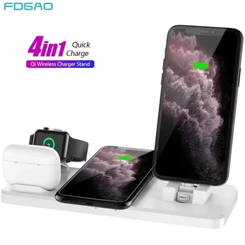 FDGAO 15W Rapid Încărcător Wireless Qi Pentru Apple iWatch SE 6 Airpods iPhone 11 Pro XS XR X 8 Tip C cu Încărcare Rapidă Pentru Samsung S20 S10