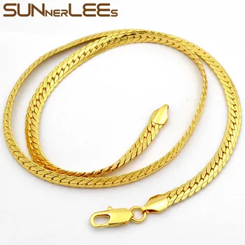 SUNNERLEES Moda Bijuterii Alb Culoare Rose Gold Colier Bratara Set 6mm Spic Lanț de Bordură Pentru Barbati, Cadou Femei C24 S