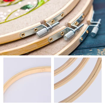 5 BUC de Diferite Dimensiuni Broderie Cerc Cerc Set Cadru de Bambus Arta de Artizanat DIY cruciulițe Tradițională Chineză de Cusut Manual de Instrumente