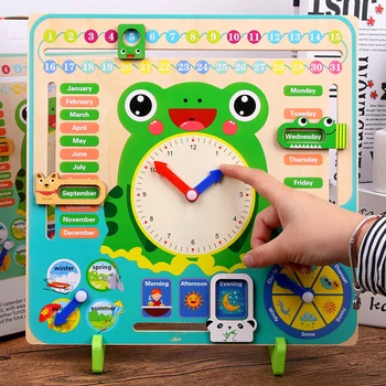 Lemn Vreme Sezon Calendar Ceas Cognitive Jucărie Pentru Copii Jucărie De Învățare Preșcolar Didactice Copii Cunoaștere