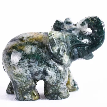 Piatra naturala de minerale Acvatice agat Figurina Elefant Reiki de Vindecare de Cristal Statuie Decor 2 cm lungime, aproximativ 5cm greutate 50g