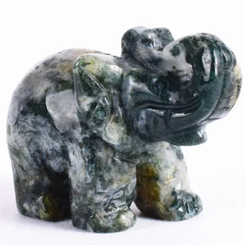 Piatra naturala de minerale Acvatice agat Figurina Elefant Reiki de Vindecare de Cristal Statuie Decor 2 cm lungime, aproximativ 5cm greutate 50g