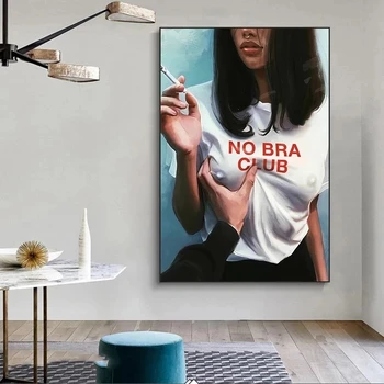 Rezumat Fără Sutien Club Fata de Fumat Tablouri Canvas Postere si Printuri Moderne Neînrămate Arta de Perete Imagini pentru Living Decorul Camerei