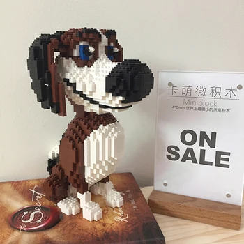 BS Animal de Companie Maro Beagle Hound Dog Blocuri Model 3D DIY Mini Blocuri de Diamant Cărămizi de Asamblare Jucărie pentru Băiat Cadouri 1800pcs
