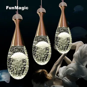 Modern Meduze Sticla de Parfum cu Bule de Cristal Pandantiv Lumina Restaurant LED-uri de Iluminat Sala de Mese Lampă de Agățat Corpuri Droplight