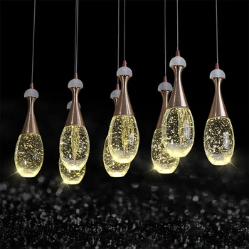 Modern Meduze Sticla de Parfum cu Bule de Cristal Pandantiv Lumina Restaurant LED-uri de Iluminat Sala de Mese Lampă de Agățat Corpuri Droplight