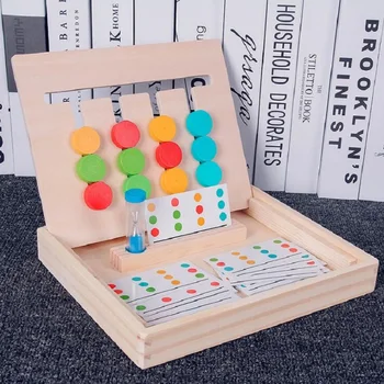 Montessori Jucărie, Culori și model Verso Joc de Potrivire Raționament Logic Copii Jucarii Educative pentru Copii