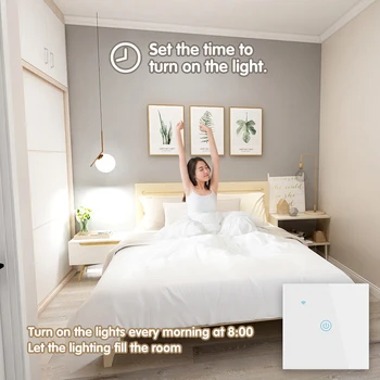 WiFi Inteligent de Iluminare Comutator Panou de Sticlă Touch Comutator Compatibil cu Tuya App, de Lucru cu Alexa , Google Acasa, Inteligent Comutator de Perete