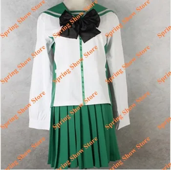Transport gratuit LICEUL DE MORȚI Busujima Saeko Verde Costum de Marinar Uniformă Școlară Cosplay Costum