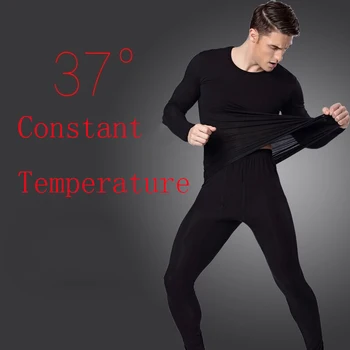 Iarna 37 de Grade Temperatură Constantă Lenjerie de corp Termică pentru Barbati Ultrathin Elastic Termo Lenjerie de corp fără Sudură Lung Johns