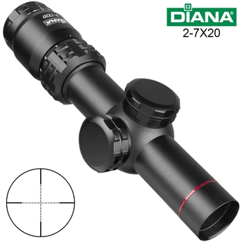 DIANA HD 2-7x20 Riflescope Mil Dot Reticul domeniul de Aplicare Vedere domeniul de Aplicare Pușcă de Vânătoare Domenii în aer liber Tactice pe Luneta Airsoft Arme cu Aer comprimat
