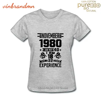Femei de moda de Vara T-Shirt pentru Streetwear 1980 Naștere de Ani de Design Sleeve Slim ' 80 Îmbrăcăminte 1980 noiembrie Cadou de Ziua Tee Top