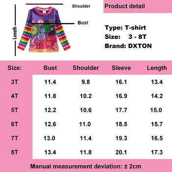 DXTON 2020 Haine pentru Copii Costume de Topuri și Pantaloni de Iarnă Rainbow T-shirt-uri cu Bumbac Jambiere Fete de Îmbrăcăminte Seturi de 2 buc 3-8Y
