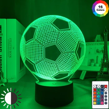 HY 3d Iluzie Copil Lumina de Noapte Minge de Fotbal Touch Senzor la Distanță Veioza pentru Copii Decorare Dormitor Fotbal Lampă de Masă Cadou
