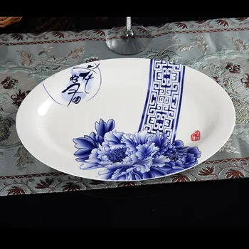 Crăciun Boluri Set Jingdezhen albastru și alb tacamuri 56 bucăți de os china castron de uz casnic vase de nunta tablewar