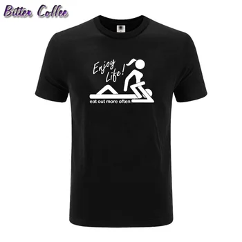 Bucurați-vă de Viață Mănânce Mai Des Sex Barbati Tricou Tricou Personalizat, amuzant Bumbac Tricouri Normal Maneca Scurta pentru Bărbați T-Shirt topuri de Vara