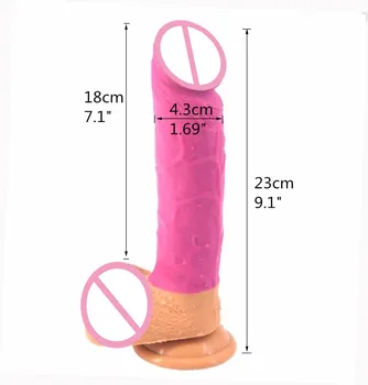 FAAK mare de silicon vibrator realist cu ventuza jucarii sexuale pentru femei lesbiene flirt masturbez cusaturi de culoare roz penis mare