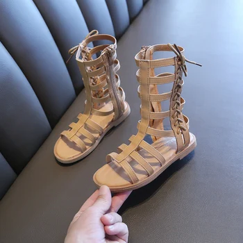 Sandale pentru Fete pentru Copii de Înaltă Top Printesa Sandale Roma Stil Nou Ddesign Cut-out Vara Copii Pantofi SMG089