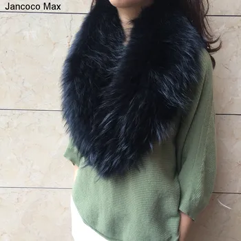 Jancoco Max 2019 Nou Blană de Raton Mare Guler Stil de Moda Eșarfă 90cm / 100cm Cald Iarna Blana naturala S7230