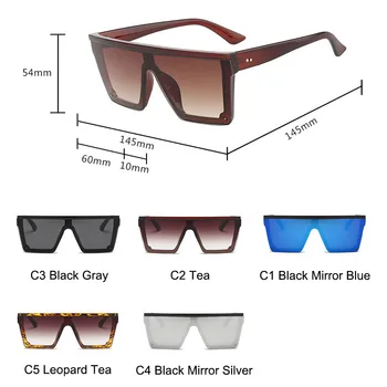 SIMPRECT 2021 Pătrat ochelari de Soare Femei Retro Supradimensionat Negru Oglinda Ochelari de Soare Pentru Barbati Vintage de Designer de Brand UV400 ochelari de soare