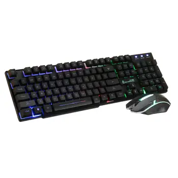Gaming Keyboard Imitație Tastatură Mecanică de Gaming USB 104 Taste rusă Gamer Tastatură Cu Iluminare RGB Bord Cheie