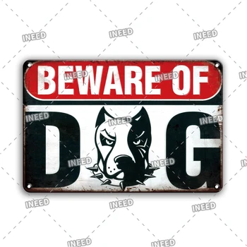Personalizate, Curte Si Gradina Accesorii Decor Vintage Avertizare Tablă De Metal Semn Feriți-Vă De Câine Tin Poster De Arta Retro Placa De Perete
