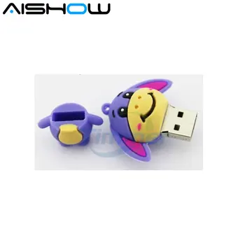 Livrare gratuita capacitatea reală de Măgar eeyore, USB Flash Drive silicon animal stocare pen-drive memory stick-ul usb 2.0 de 2GB 4GB 8GB 16GB
