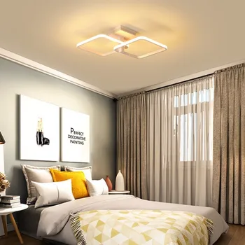 Candelabru Modern pentru Living Sufragerie Dormitor Estompat Cu Telecomanda Alb Cafea Cadru de Fixare de Iluminat Lamparas De Techo