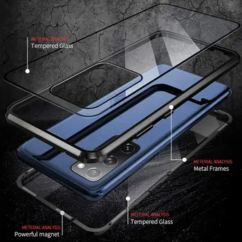 Magnetic Caz pentru Samsung Galaxy S20 FE S9 S8 Plus M31 Note20 8 9 10 A71 360 Acoperire Completă față-Verso HD Sticlă Călită Telefon Cov