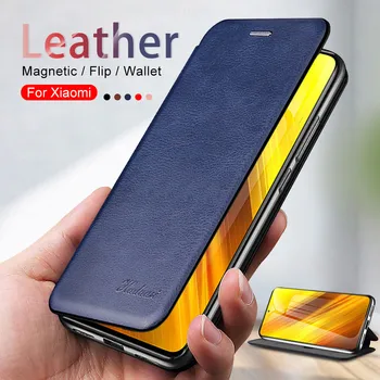 Magnetic Piele Stand Suport Telefon Flip case pentru Xiaomi Poco X3 NFC pe Xiomi Poco X3 Pocox3 X3nfc 6.67 Moale Card Wallet Cover