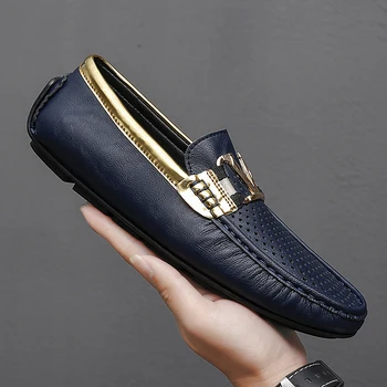 2020 Nouă Tendință Bărbați Mocasini Incaltaminte Albastru Bărbați Slip On Adidasi Casual Brand De Lux Barbati Pantofi De Înaltă Calitate, Om Cu Mașina De Pantofi Marime Mare
