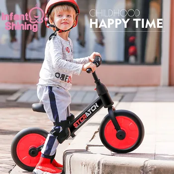 Copil Stralucitoare Copilul Echilibru Plimbare cu Bicicleta pe Jucării Walker 2/4 Roti Bicicleta de Ajustare Corp Ușor Costum pentru 2-6Y Copii Cadou