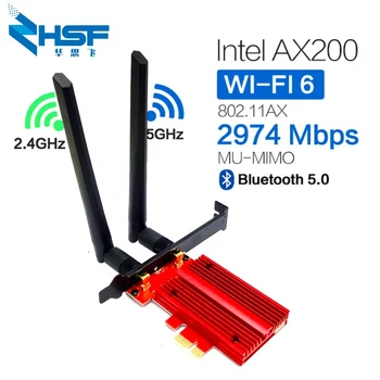 Wifi 6 PCI-e placa de Retea 3000Mbps 5G Dual Band 2.4 G 802.11 AX Bluetooth 5.0 Wireless Wifi6 PCI Express Antena Pentru Intel AX200